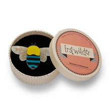 Load image into Gallery viewer, Erstwilder - To Bee or Not to Bee Blue Banded Bee Brooch (2020) - 20th Century Artifacts