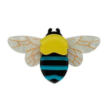 Load image into Gallery viewer, Erstwilder - To Bee or Not to Bee Blue Banded Bee Brooch (2020) - 20th Century Artifacts