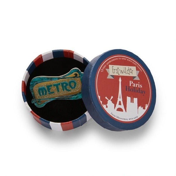 Erstwilder - Très Chic Brooch - Red + Metro GWP - 20th Century Artifacts