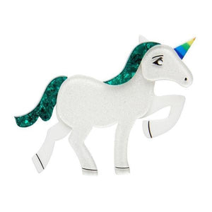 Erstwilder - Ula the Unicorn Brooch (2017) green - 20th Century Artifacts