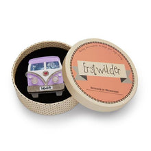 Load image into Gallery viewer, Erstwilder - Vagabond Wheels Brooch (lilac) - 20th Century Artifacts