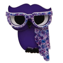 Load image into Gallery viewer, Erstwilder - Waldo the Wacky Wise Owl Brooch (2016) purple - 20th Century Artifacts