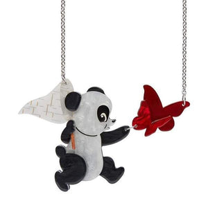 Erstwilder - What a Catch Panda Chasing Butterfly Necklace (2020) - 20th Century Artifacts