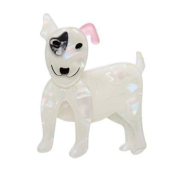 Erstwilder - Willie the White Bull Terrier Dog Brooch (2017) - 20th Century Artifacts
