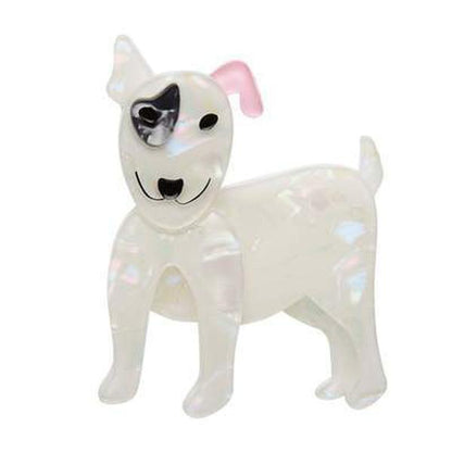 Erstwilder - Willie the White Bull Terrier Dog Brooch (2017) - 20th Century Artifacts