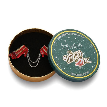 Erstwilder - Wizard of Oz - Ruby Slippers Double Brooch - 20th Century Artifacts