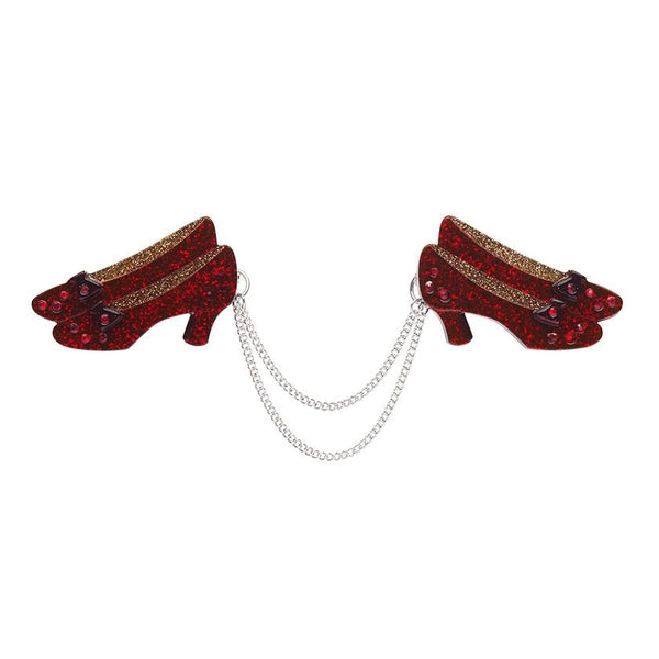 Erstwilder - Wizard of Oz - Ruby Slippers Double Brooch - 20th Century Artifacts