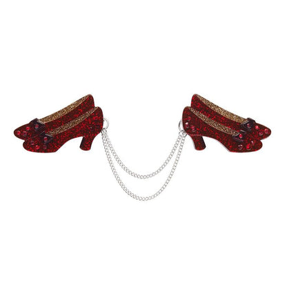 Erstwilder - Wizard of Oz - Ruby Slippers Double Brooch - 20th Century Artifacts