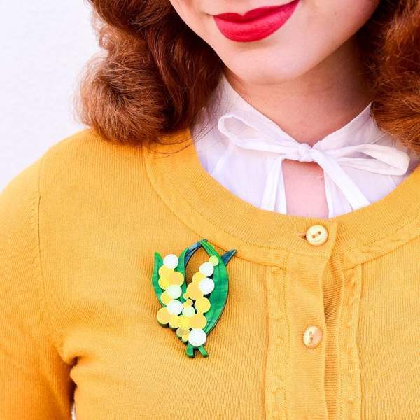 Erstwilder - Woven Wattle Brooch (2020) - 20th Century Artifacts