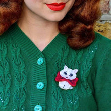 Load image into Gallery viewer, Erstwilder - Wrapped Up in Love Kitten Brooch - 20th Century Artifacts