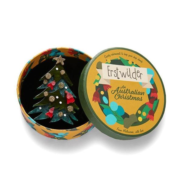 Erstwilder - Yuletide Timber Christmas Tree Brooch (2021) - 20th Century Artifacts