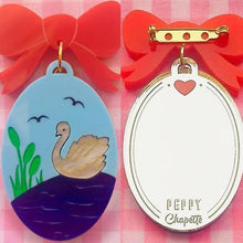 Load image into Gallery viewer, Peppy Chapette - Swan Lake Locket Brooch - 20th Century Artifacts