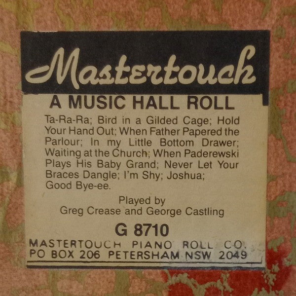 Pianola Roll - A Music Hall Roll - Mastertouch G8710 - 20th Century Artifacts