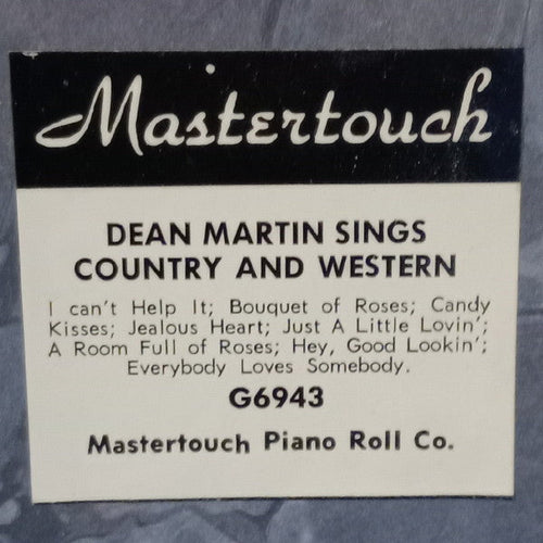 Pianola Roll - Dean Martin Sings Country & Western - Mastertouch G6943 - 20th Century Artifacts