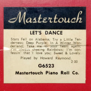 Pianola Roll - Let's Dance - Mastertouch G6523 - 20th Century Artifacts