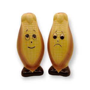 Salt & Pepper Shakers - Anthropomorphic Corn - 20th Century Artifacts