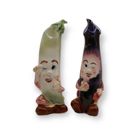 Salt & Pepper Shakers - Anthropomorphic Vegetables - 20th Century Artifacts