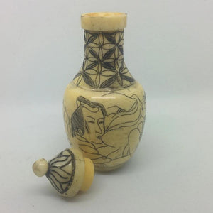 Snuff Bottle - Carved Bone Erotic Couple 2 of 5 - 20th Century Artifacts