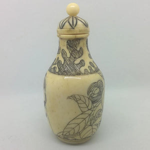 Snuff Bottle - Carved Bone Erotic Couple 3 of 5 - 20th Century Artifacts
