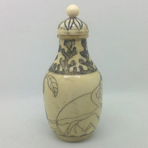 Snuff Bottle - Carved Bone Erotic Couple 3 of 5 - 20th Century Artifacts