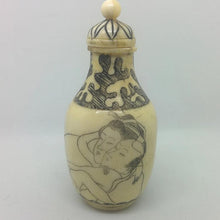 Load image into Gallery viewer, Snuff Bottle - Carved Bone Erotic Couple 3 of 5 - 20th Century Artifacts