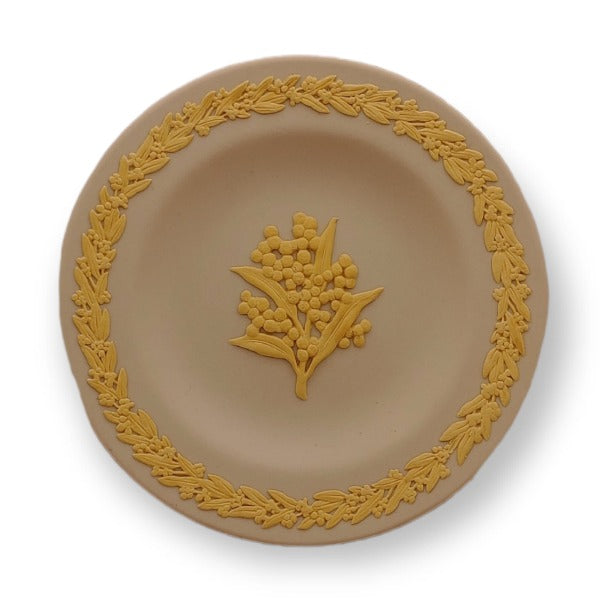 Wedgwood Jasperware Plate - Native Flowers - Australia - Wattle - 20th Century Artifacts